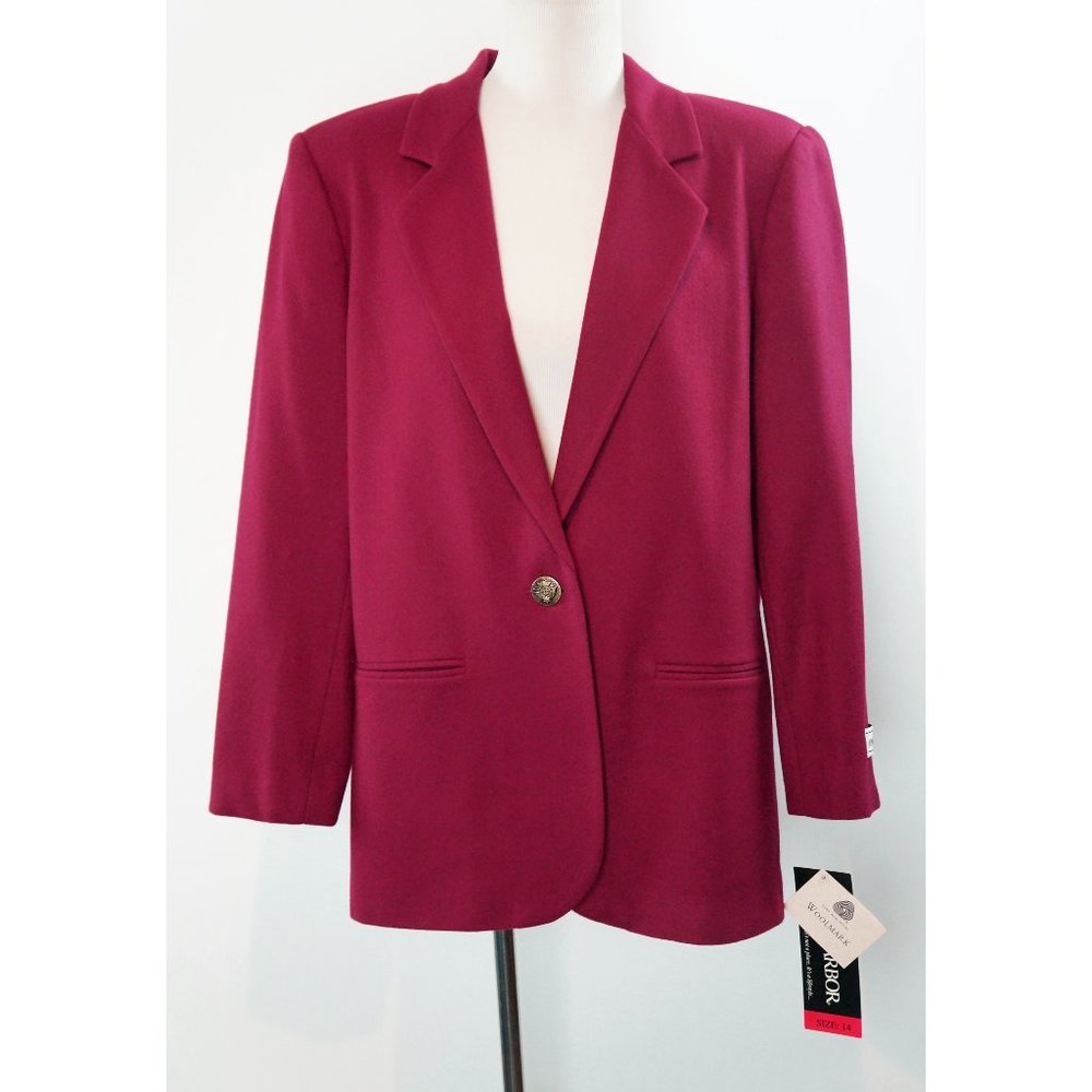 Sag Harbor Wool Blazer, Maroon